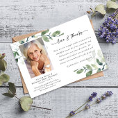 愛とユーカリ感謝していプの葬儀記念写真 サンキューカード