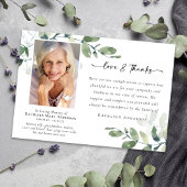 愛とユーカリ感謝していプの葬儀記念写真 サンキューカード