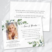 愛とユーカリ感謝していプの葬儀記念写真 サンキューカード