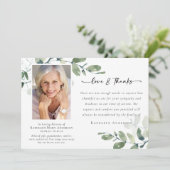 愛とユーカリ感謝していプの葬儀記念写真 サンキューカード (スタンド正面)