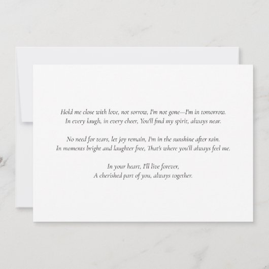 愛とユーカリ感謝していプの葬儀記念写真 サンキューカード (裏面)