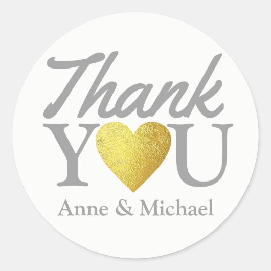 愛とユー感謝してい結婚式の引き出物 ラウンドシール (正面)