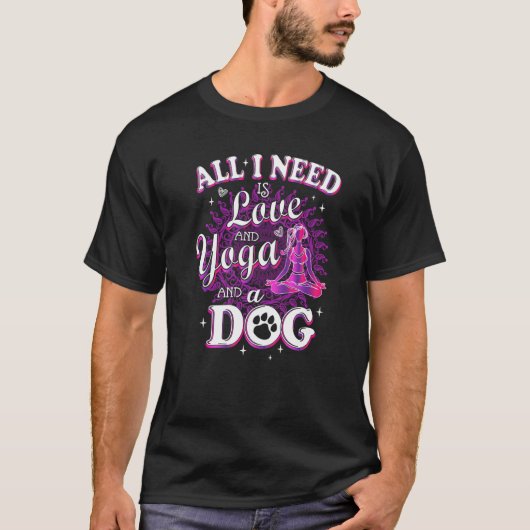 愛とヨガと犬だけでいい ファミリーナマ Tシャツ (正面)