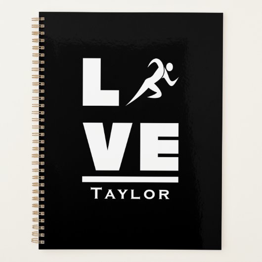 愛とライブアスレチックストラックとフィールドスポーツファン プランナー手帳 (正面)