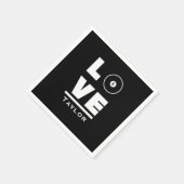 愛とライブビリヤードとプールスポーツファン スタンダードカクテルナプキン (角)