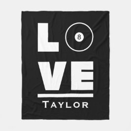 愛とライブビリヤードとプールスポーツファン フリースブランケット