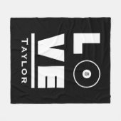 愛とライブビリヤードとプールスポーツファン フリースブランケット (正面(横))
