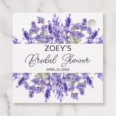 愛とラベンダー | エレガントな花のブライダルシャワー フェイバータグ (裏面)