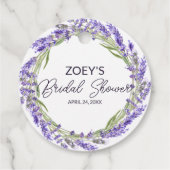 愛とラベンダー | エレガントな花のブライダルシャワー フェイバータグ (裏面)