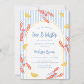 愛とロブスターシーフードブライダルシャワー招待 招待状 (正面)