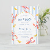 愛とロブスターシーフードブライダルシャワー招待 招待状 (スタンド正面)