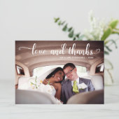 愛とロマ感謝していントの結婚写真 サンキューカード (スタンド正面)