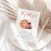 愛とワインの完璧なペアのカップルのシャワー 招待状