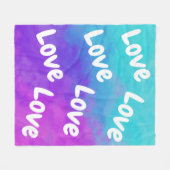 愛と一角獣の雲 フリースブランケット (正面(横))