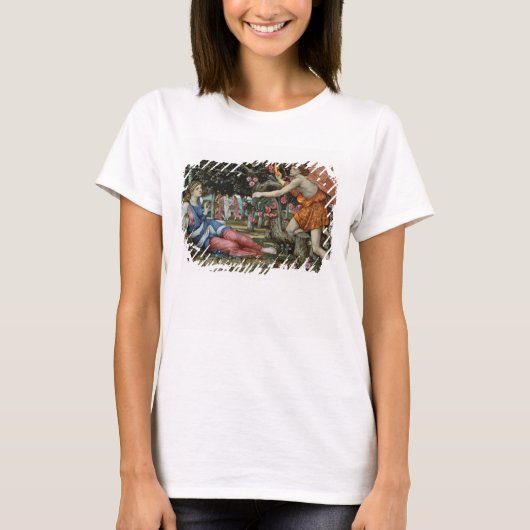 愛と乙女(キャンバス上の油) Tシャツ (正面)