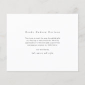 愛と予算感謝してい写真ベビーサンキューカード (裏面)