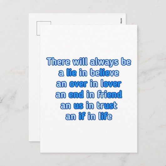 愛と人生と友情についての引用文 シーズンポストカード (正面/裏面)