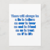 愛と人生と友情についての引用文 シーズンポストカード (正面)