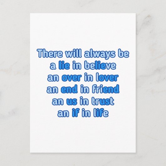 愛と人生と友情についての引用文 シーズンポストカード (正面)