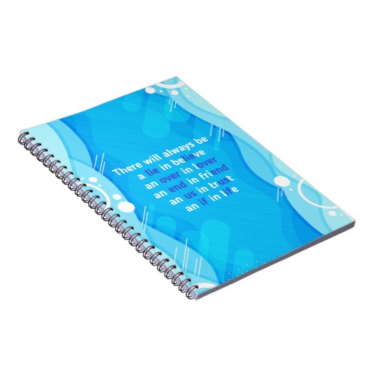 愛と人生と友情についての引用文 ノートブック (右側)