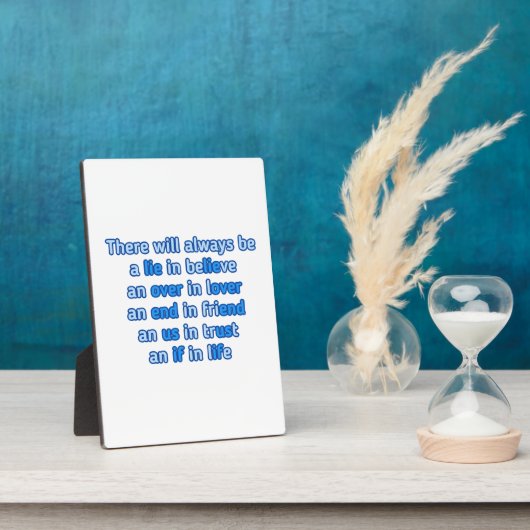 愛と人生と友情についての引用文 フォトプラーク (側面)