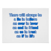 愛と人生と友情についての引用文 ポスター (正面)