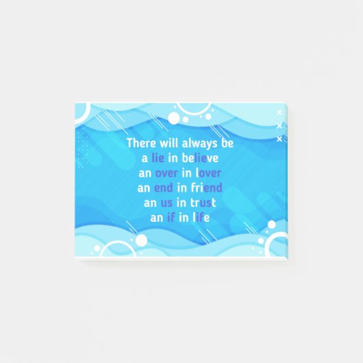 愛と人生と友情についての引用文 ポストイット (正面)