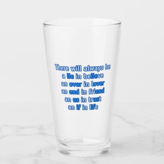 愛と人生と友情のマグカップについての引用文 タンブラーグラス (正面)