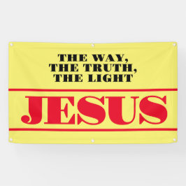 愛と信仰のメッセージを広める 横断幕