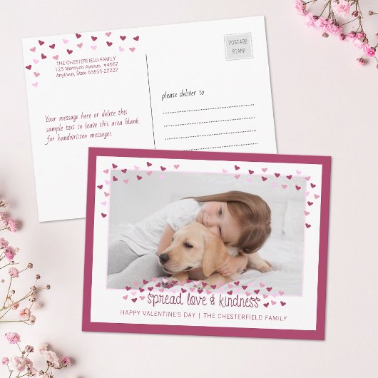 愛と優しさバレンタインを広める シーズンポストカード