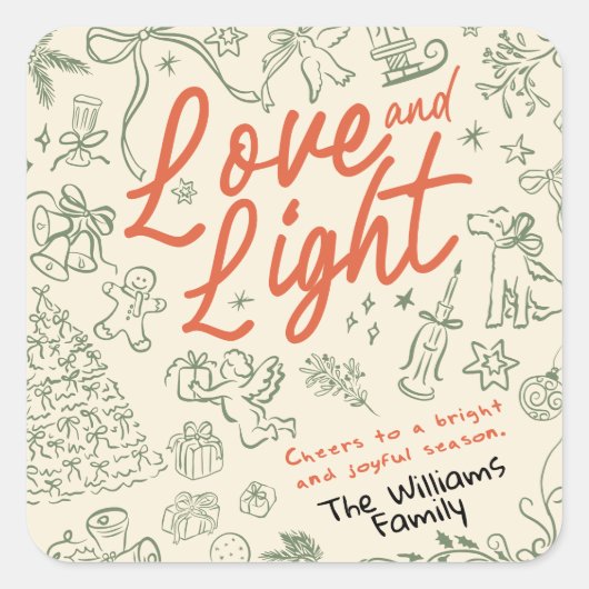 愛と光のクリスマス スクエアシール (正面)