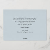 愛と光のレトロ タイポグラフィ写真 ハヌカ 箔シーズンカード (裏面)