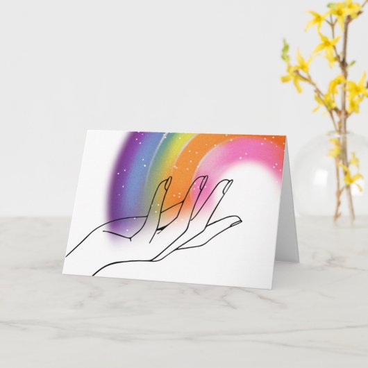 愛と光の折り紙グリーティングカード カード (黄色い花)