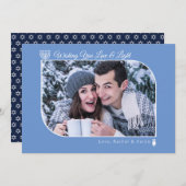 愛と光モダンハヌカー希望フォトホリデー シーズンカード (正面/裏面)