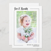 愛と光感謝していモダンバプテスマ サンキューカード (正面/裏面)