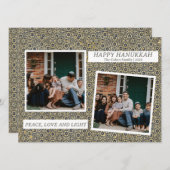 愛と光 |エレガントハヌカー家族2枚の写真 シーズンカード (正面/裏面)