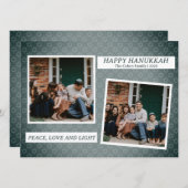 愛と光 |エレガントハヌカー家族2枚の写真 シーズンカード (正面/裏面)