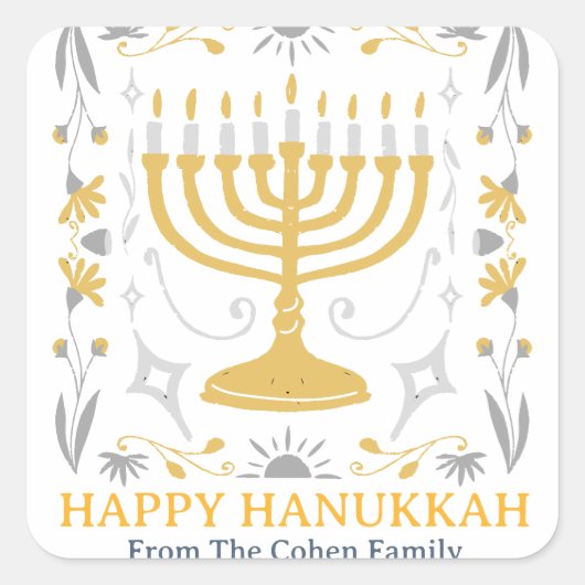 愛と光 |ハッシンプルプハフハヌッカファミリー スクエアシール (正面)