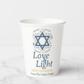 愛と光 |ハヌカシンプルファミリー 紙コップ (裏面)