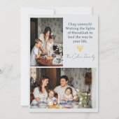 愛と光 |ハヌカー家の写真コラージュ シーズンカード (裏面)