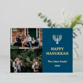 愛と光 |ハヌカー家の写真コラージュ 箔シーズンカード (立ち正面)