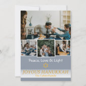 愛と光 |ハヌカー家族の写真コラージュ シーズンカード (正面)