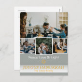 愛と光 |ハヌカー家族の写真コラージュ シーズンポストカード (正面/裏面)