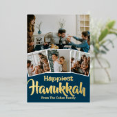 愛と光 |ハヌカー家族の写真コラージュ 箔シーズンカード (立ち正面)
