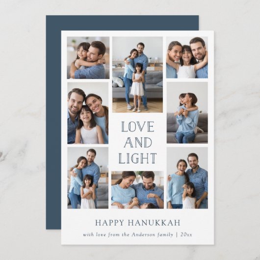 愛と光 |フォトファミ数々のリーハヌカー シーズンカード (正面/裏面)