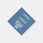 "愛と光"ユダヤ人(ユダヤ教)メノラーブルーハヌカー スタンダードカクテルナプキン (角)