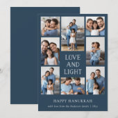 愛と光 | 青いマルチ写真ファミリーハヌカカード シーズンカード (正面/裏面)