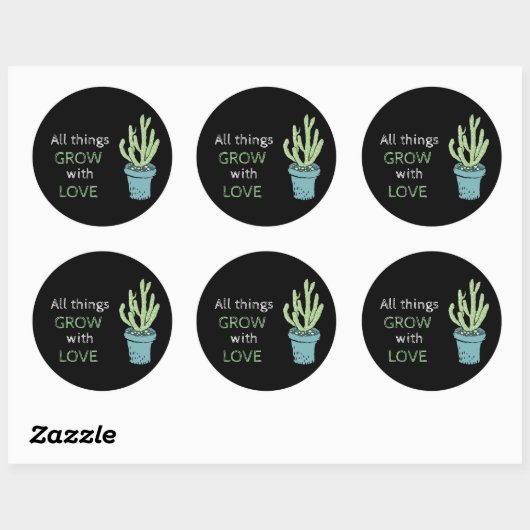 愛と共にシックなモノが成長やる気を起こさせるする ラウンドシール (シート)