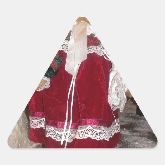 愛と共に美しいクリスマスを 良い一日を 三角形シール (正面)