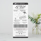 愛と共に飛び立つ:出発券 Save the Date 招待状 (スタンド正面)